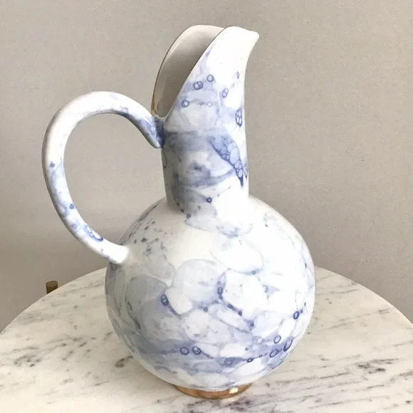 Anthropologie Hand Glazed Stoneware Large Pitcher Vase New In Box Rare NWT